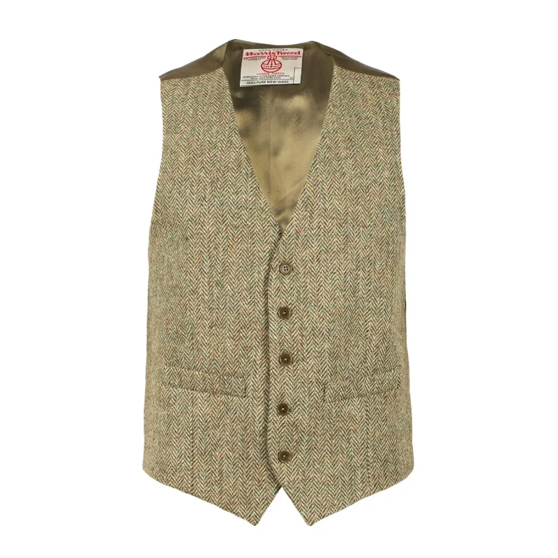 men s green harris tweed lewis waistcoat herringbone