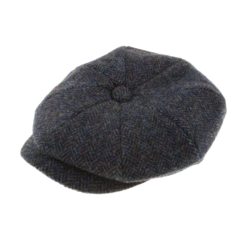 men s harris tweed grey blue cap 2012