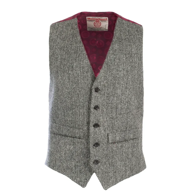 men s harris tweed grey herringbone waistcoat