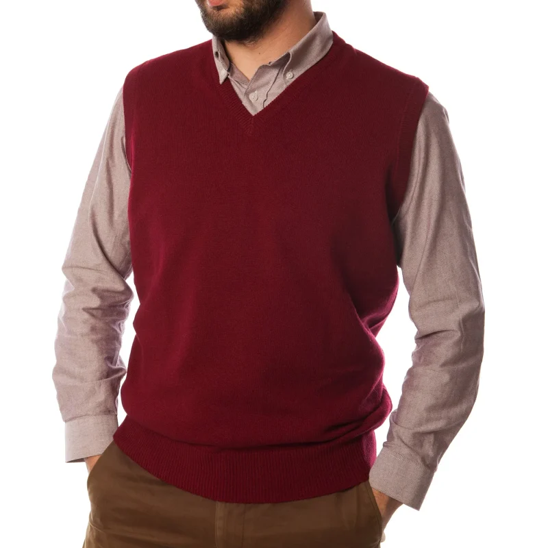 men s hawick v neck knitwear sweater claret