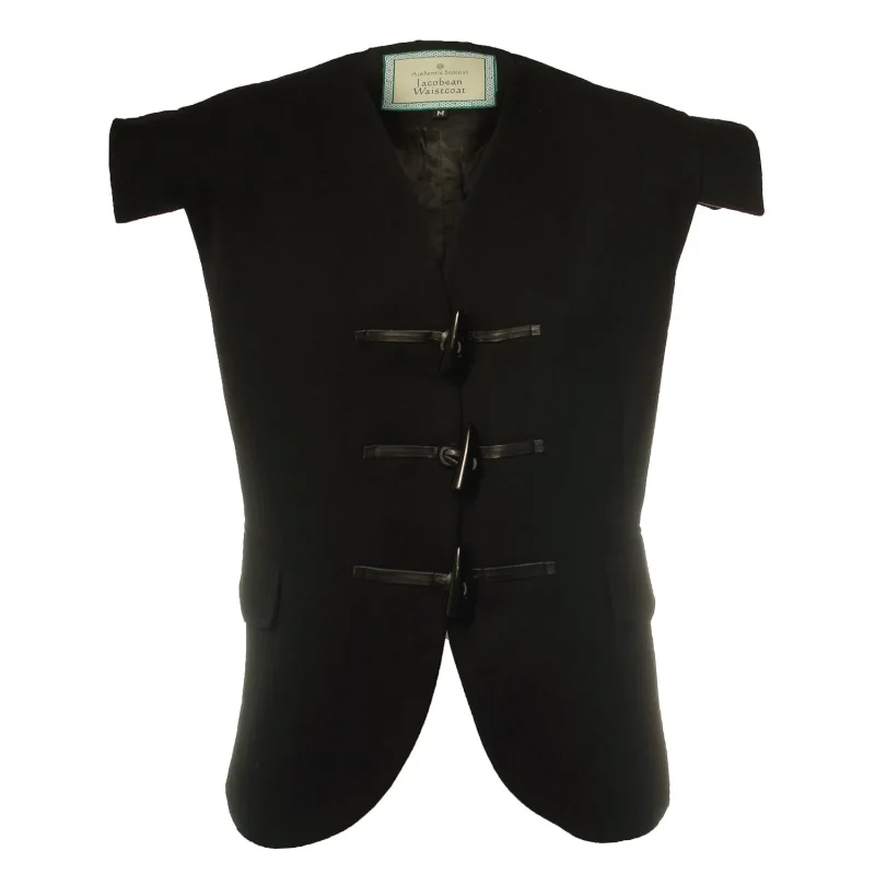 men s jacobite kilt waistcoat black