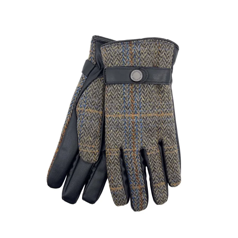 men s jumbo herringbone buckle gloves