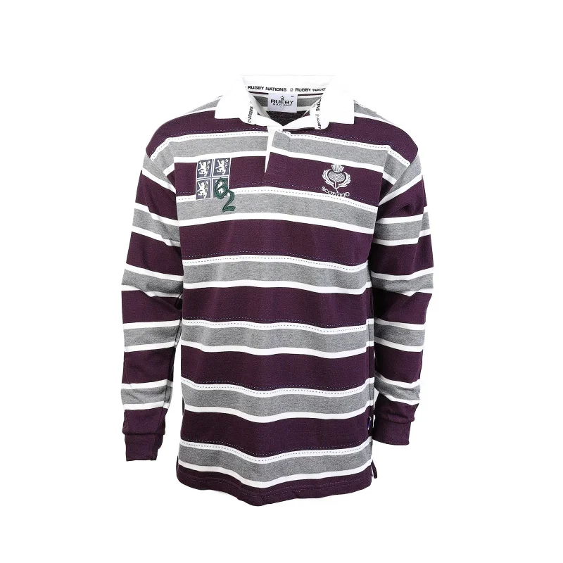 men s long sleeve edinburgh rugby shirt purple grey