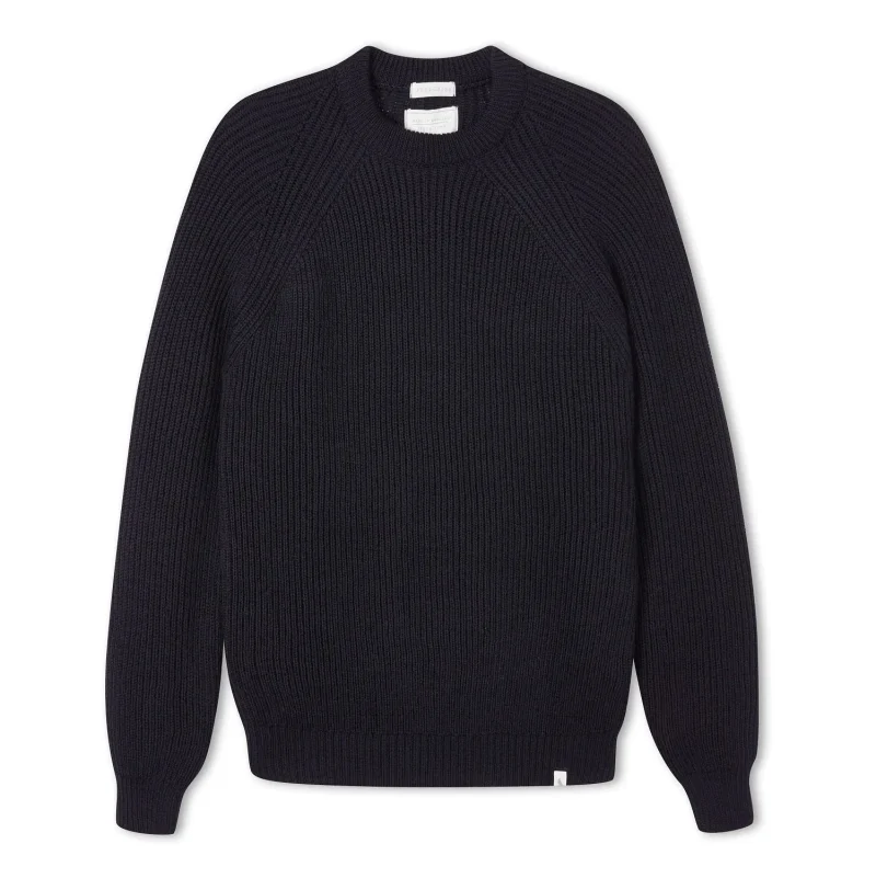 men s peregrine ford crew neck sweater navy made in england