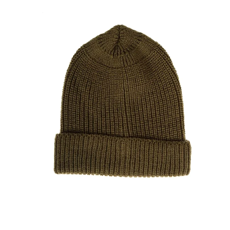 men s peregrine wool ribbed beanie hat made in england olive