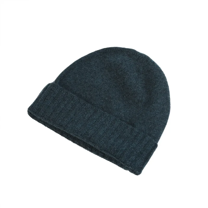 men s plain knit rib beanie lugano