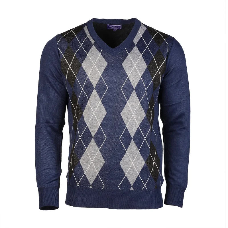 men s royal blue argyle ballantrae sweater