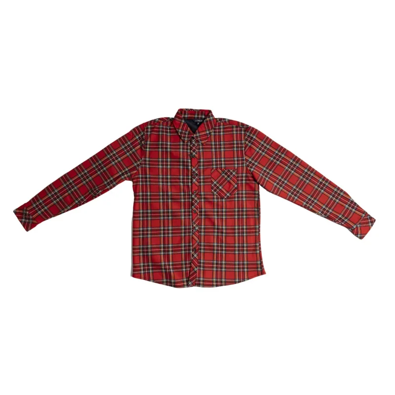 men s royal stewart velour lined check shirt