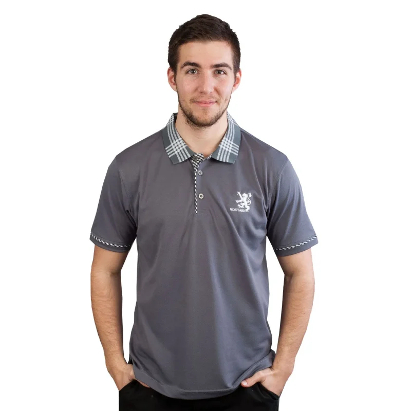 men s scotland lion gray polo shirt