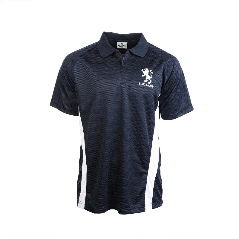 men s scotland polo shirt with lion zip