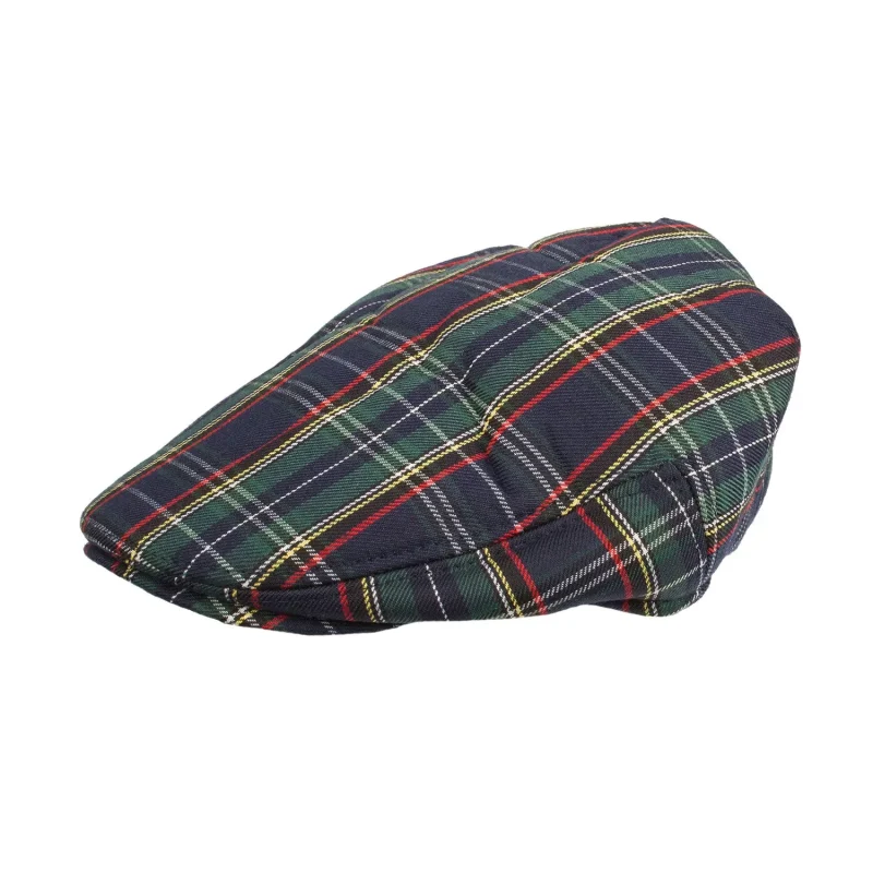 men s tartan padded flat cap warm winter hat