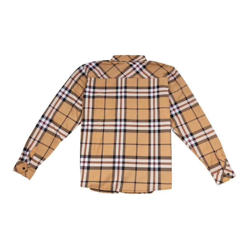 men s velour lined camel check shirt