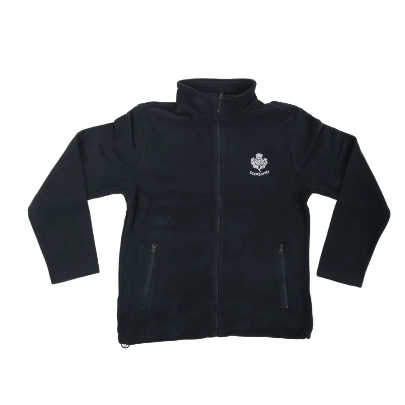 men s white thistle scotland fleece jacket navy