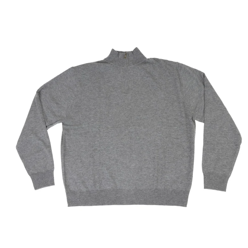 merino wool men s 1 2 zip sweater in pewter