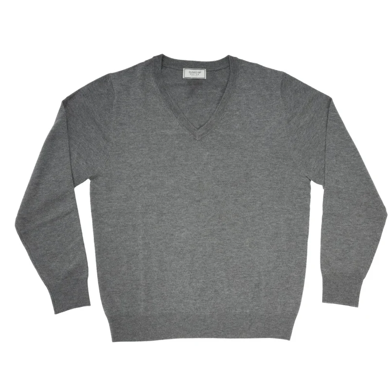 merino wool men s v neck sweater pewter