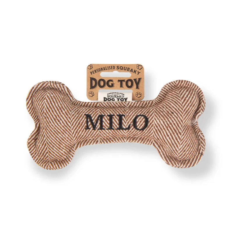 milo squeaky bone dog toy