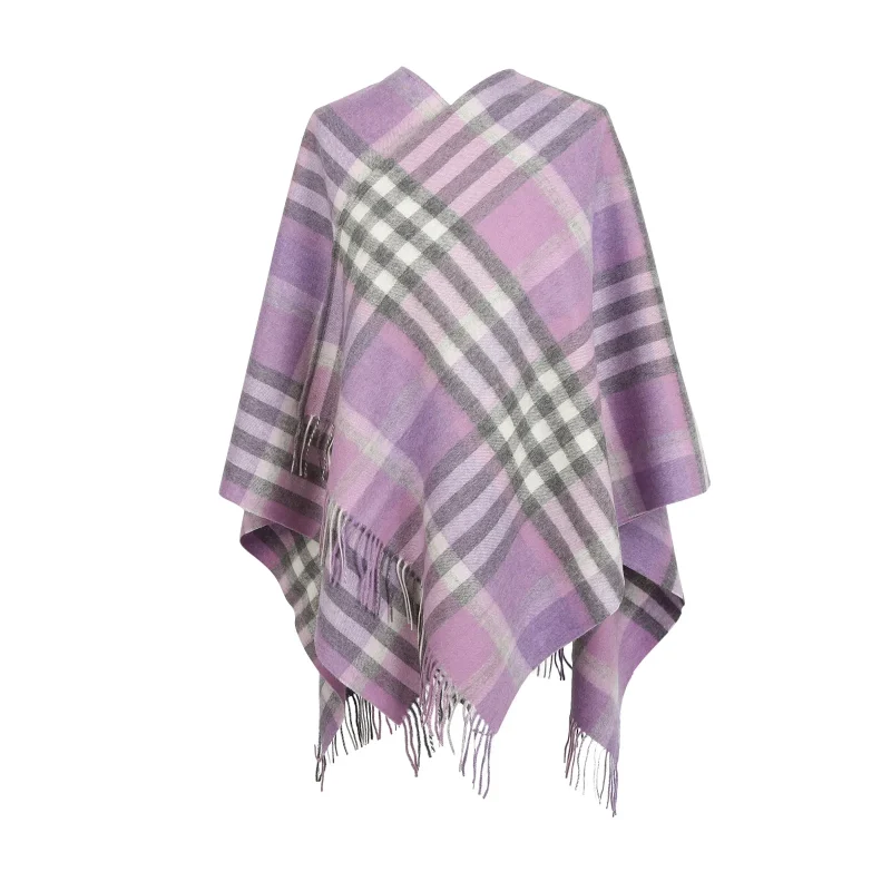 mini cashmere tartan cape for kids