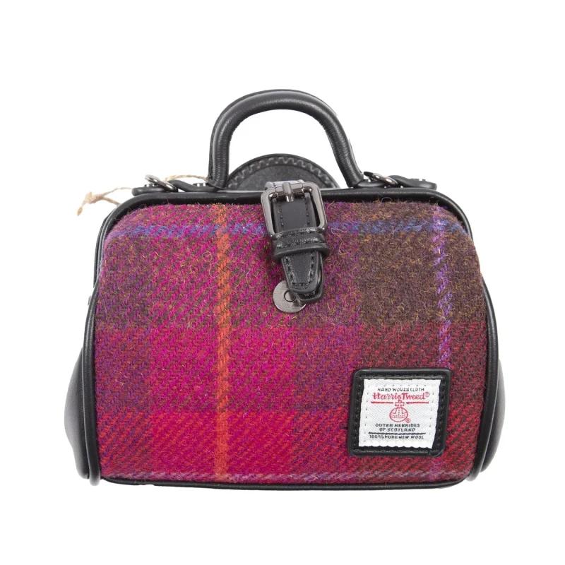 mini fuchsia tartan doctor bag