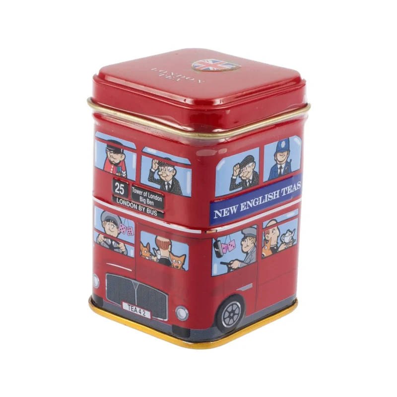 mini london bus tea tin english blend