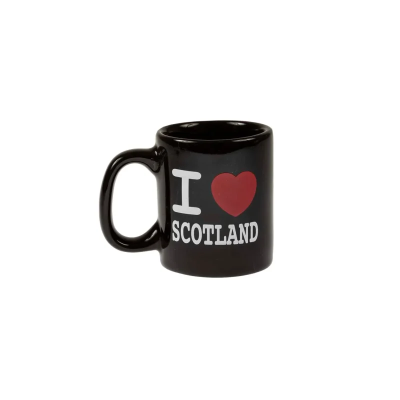 mini mug black i heart scotland