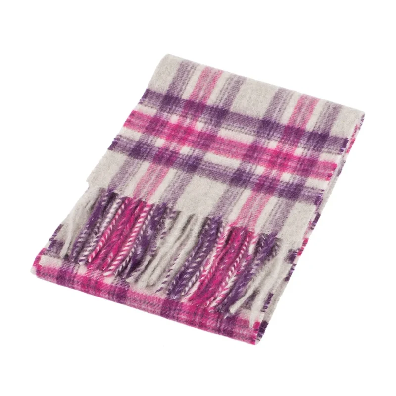 mini scarf in stewart purple edinburgh cashmere