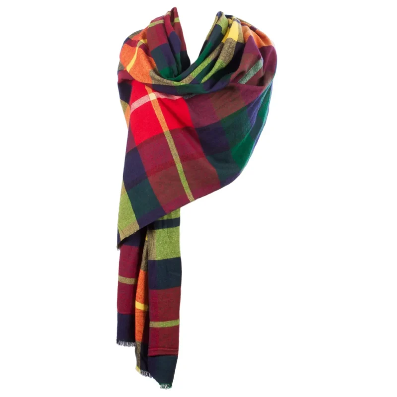 modern brushed tartan cotton scarf