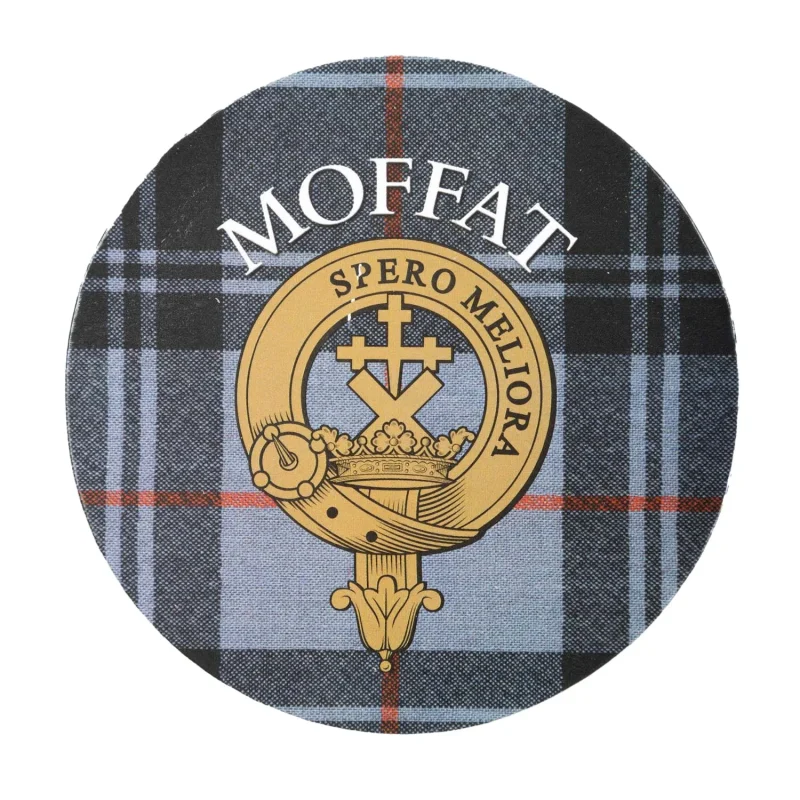 moffat family round cork coaster