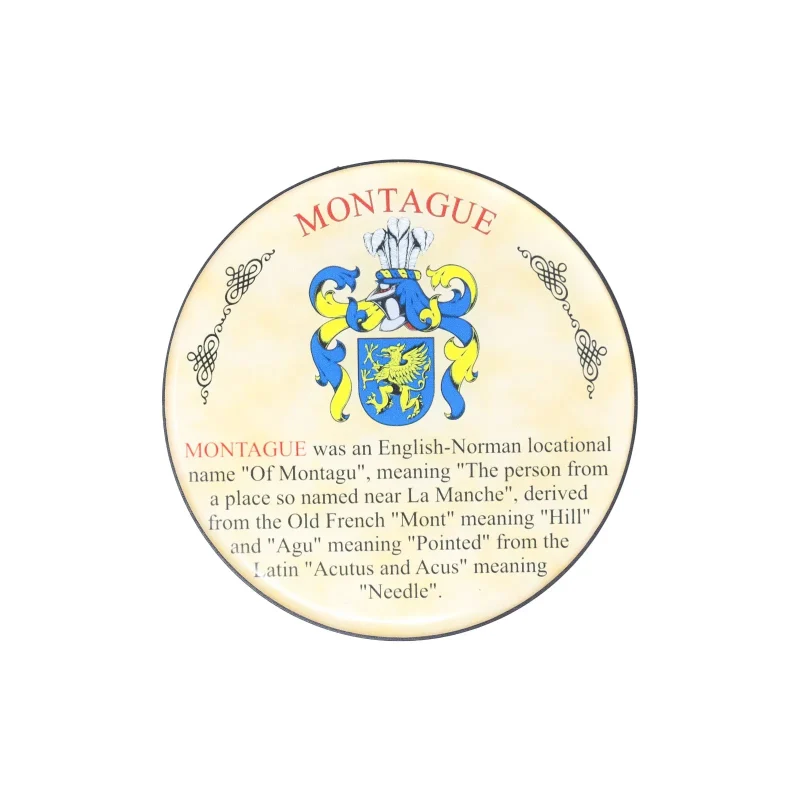 montague heraldic design coaster