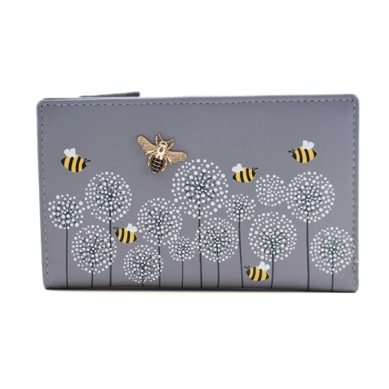 moonflower grey compact bee purse