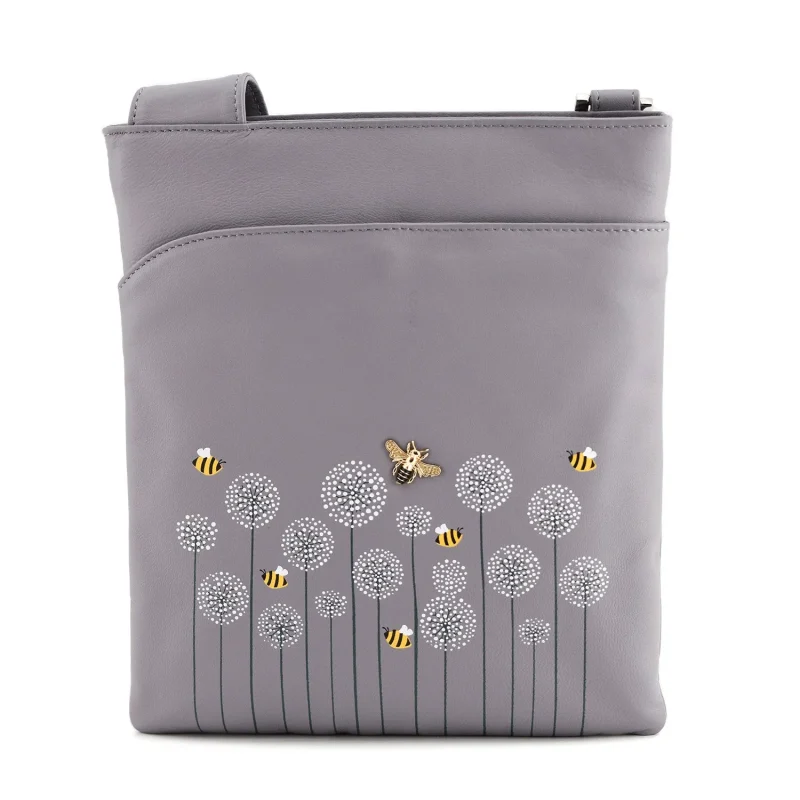 moonflower grey slim crossbody bag