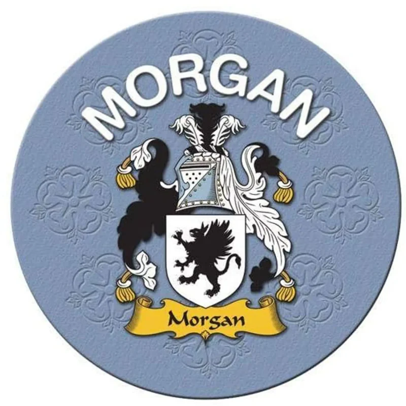 morgan e clan name round cork coaster