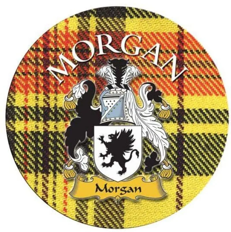 morgan s clan family name round cork coasters