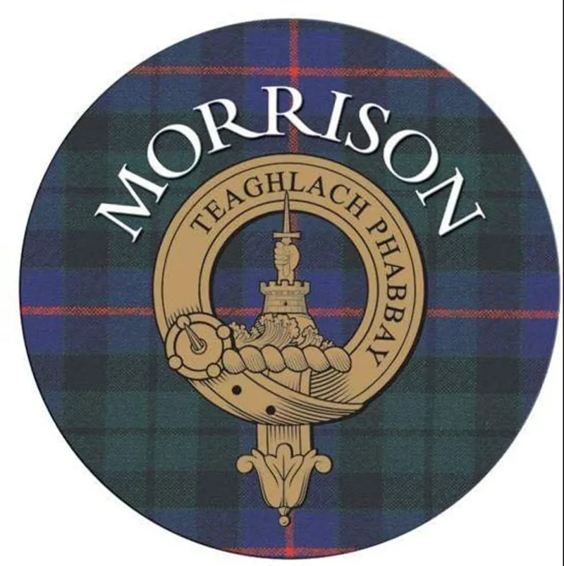 morrison family name round cork coaster