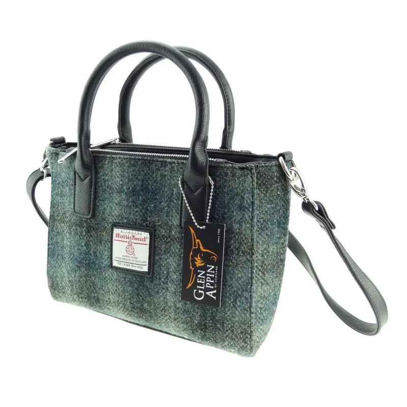 moss green brora small tote bag w shoulder strap