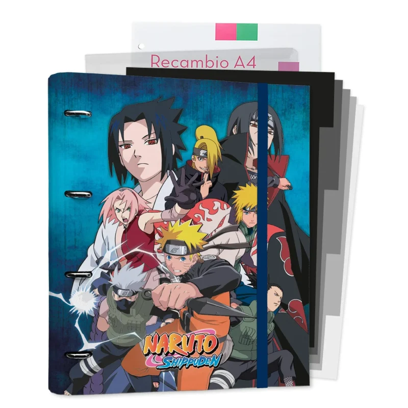 naruto 4 ring binder with 100 sheets dividers