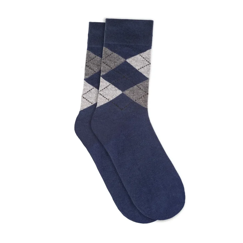 navy argyle pattern men s socks