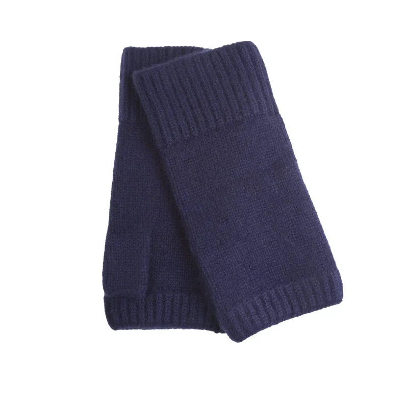 navy cashmere ladies ribbed wristlet