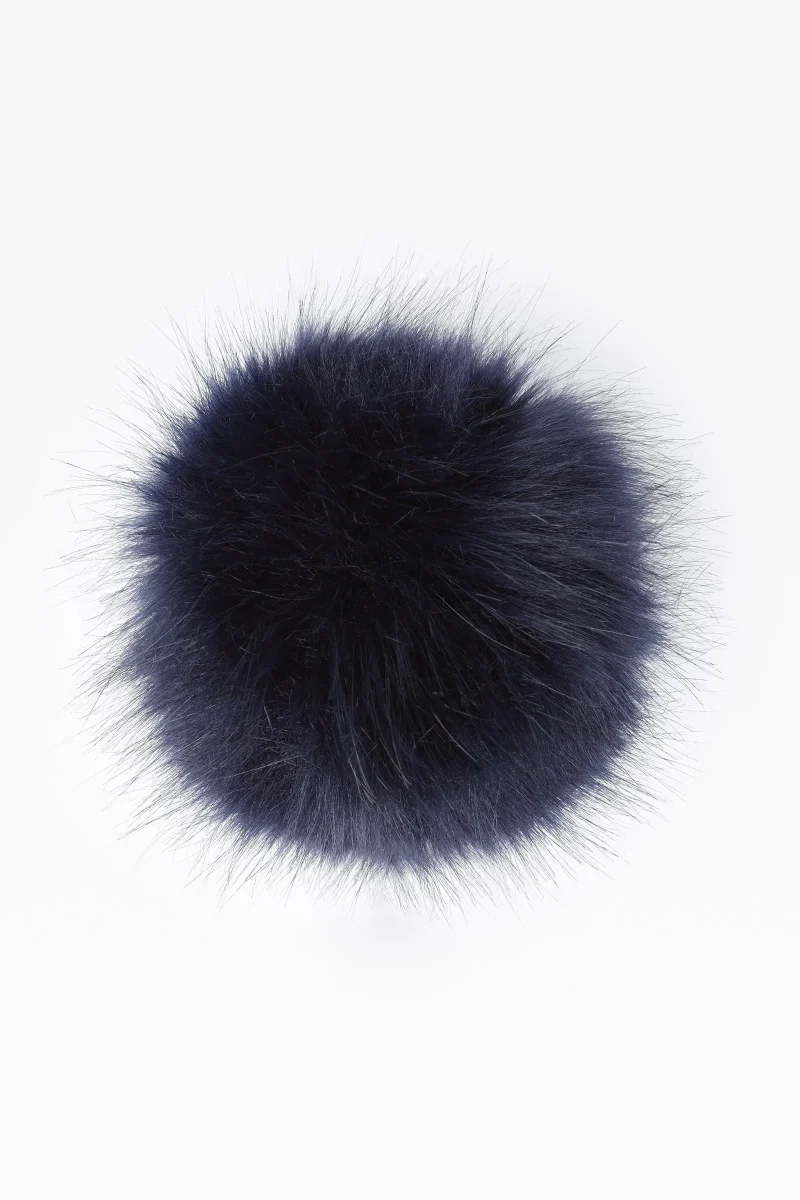 navy faux fur pom pom 100 quality