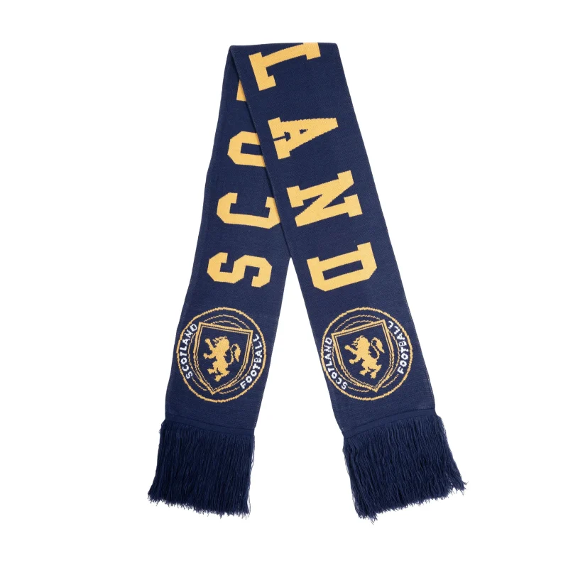 navy gold scotland football scarf w tassels