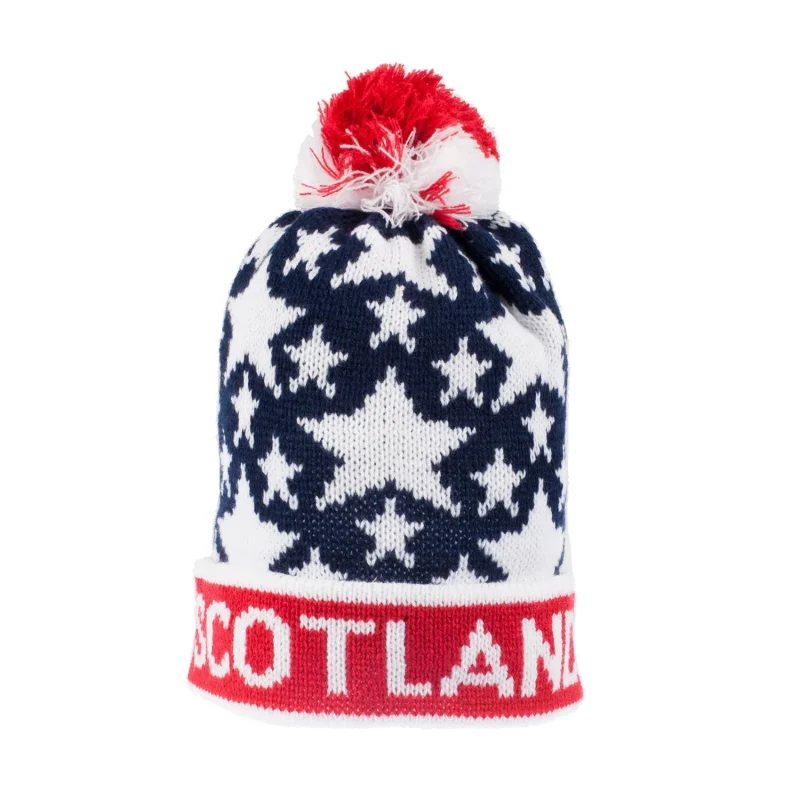 navy red white stars ski hat for scotland