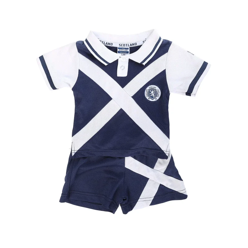 navy saltire scotland kids football kit set