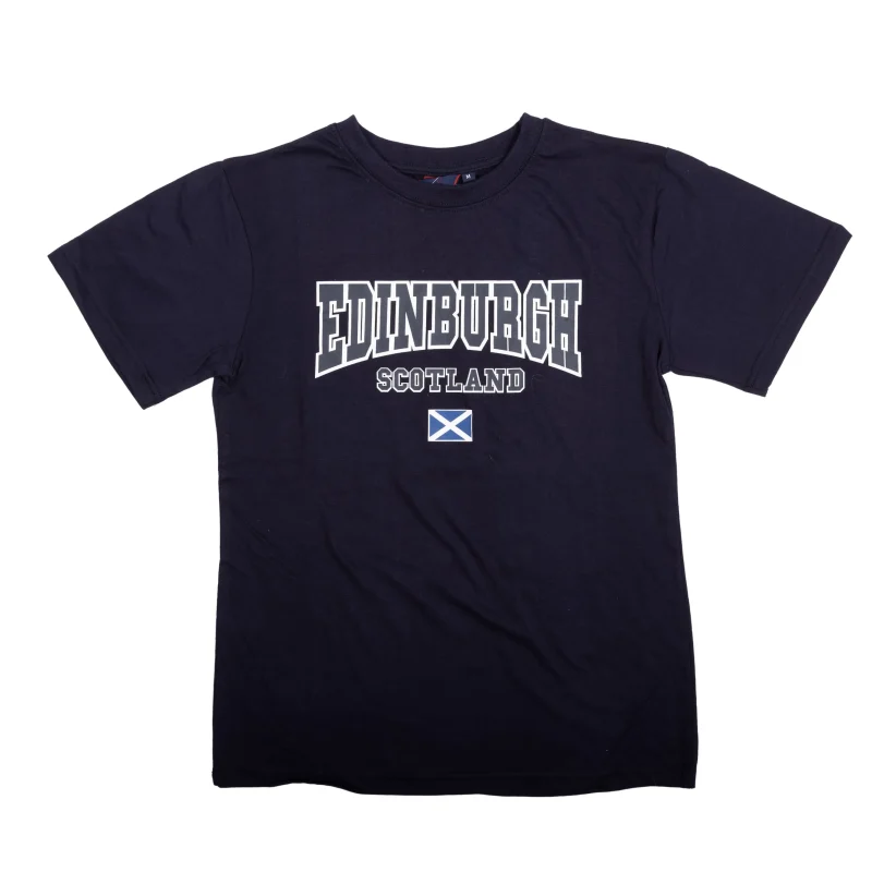 navy scotland flag edinburgh t shirt for adults