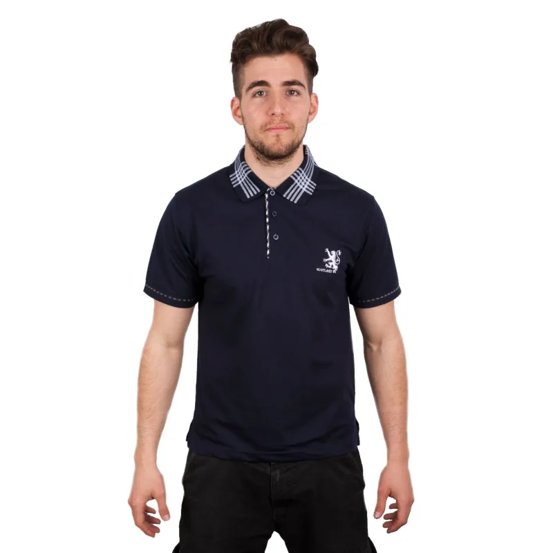 navy scotland lion polo shirt for adults