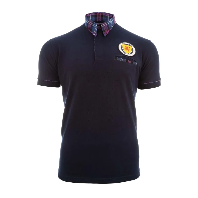 navy tartan polo shirt scotland heritage