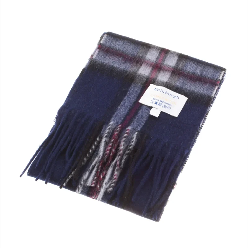 navy thomson mini edinburgh lambswool scarf