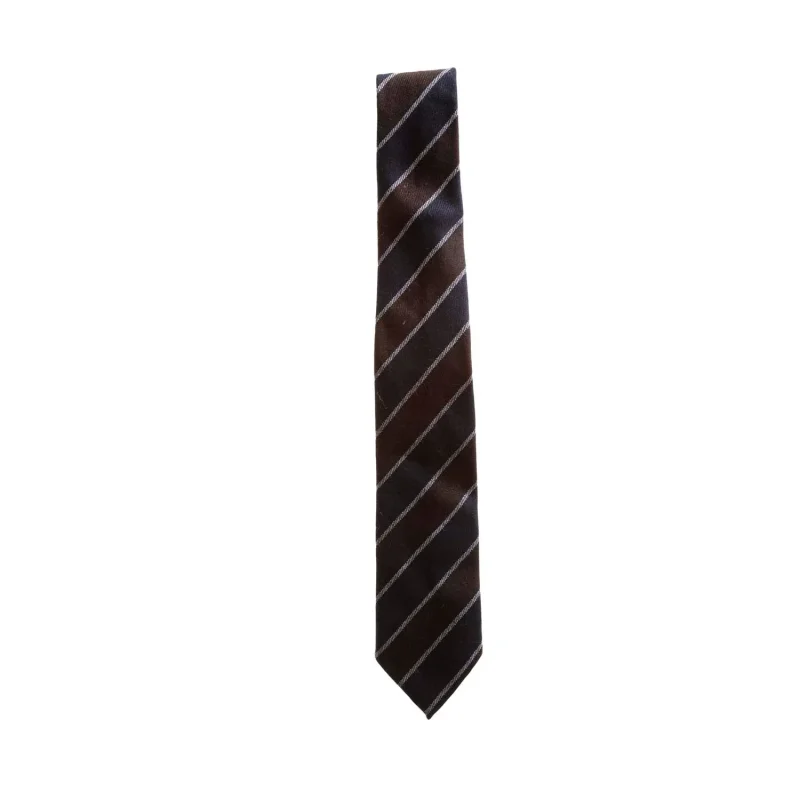 navy white brown craigmill lambswool tie