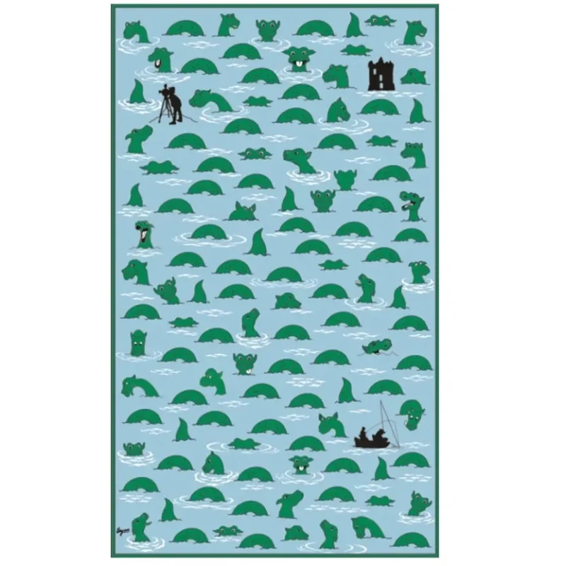 nessie hunt tea towel mythical fun in the kitchen