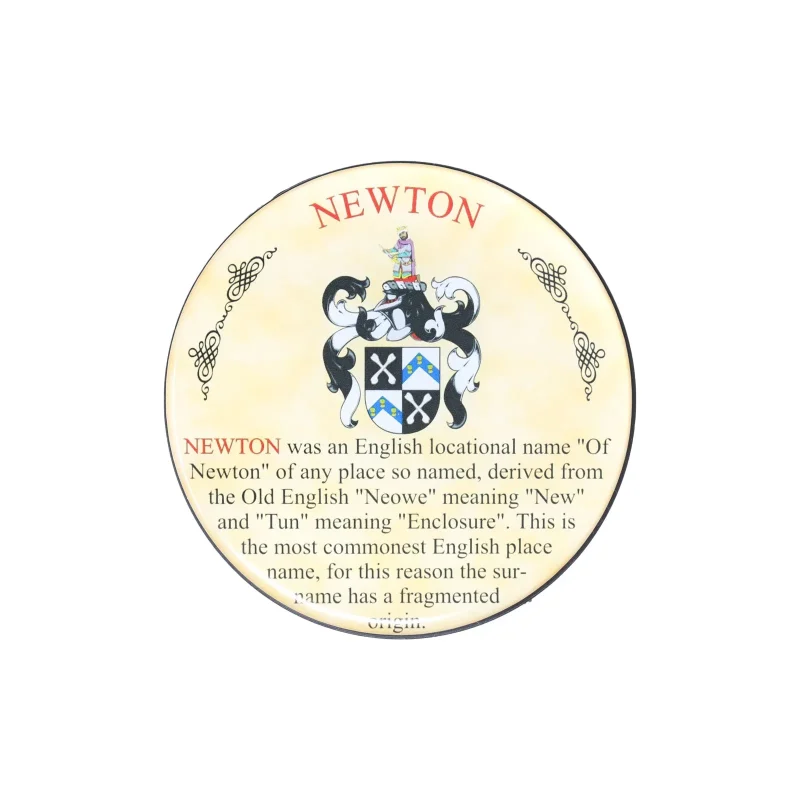 newton heraldic coaster for tabletops