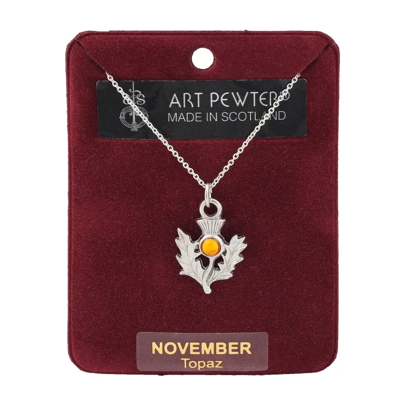 november birthstone thistle pendant