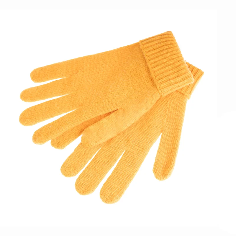 ochre lambswool gloves for women scaled